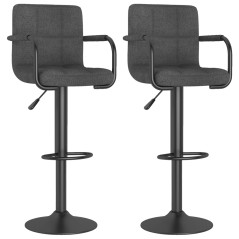 vidaXL Barhocker 2 Stk. Dunkelgrau Stoff 