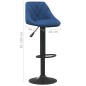 vidaXL Barhocker Blau Samt vidaXL Barhocker Blau Samt