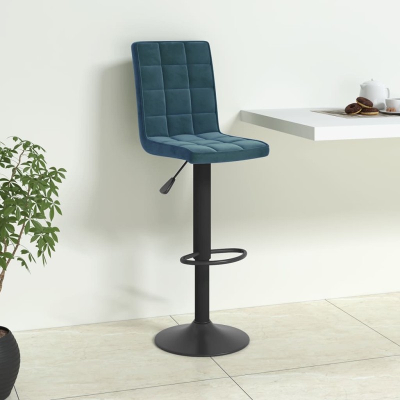 vidaXL Barhocker Blau Samt vidaXL Barhocker Blau Samt