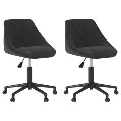 vidaXL Esszimmerstühle 2 Stk. Drehbar Schwarz Samt