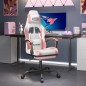 vidaXL Gaming-Stuhl mit Fußstütze Drehbar Weiß & Rosa Kunstleder vidaXL Gaming-Stuhl mit Fußstütze Drehbar Weiß & Rosa Kunstleder