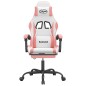 vidaXL Gaming-Stuhl mit Fußstütze Drehbar Weiß & Rosa Kunstleder vidaXL Gaming-Stuhl mit Fußstütze Drehbar Weiß & Rosa Kunstleder