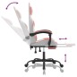 vidaXL Gaming-Stuhl mit Fußstütze Drehbar Weiß & Rosa Kunstleder vidaXL Gaming-Stuhl mit Fußstütze Drehbar Weiß & Rosa Kunstleder