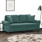 vidaXL 2-Sitzer-Sofa mit Zierkissen Dunkelgrün 140 cm Samt vidaXL 2-Sitzer-Sofa mit Zierkissen Dunkelgrün 140 cm Samt