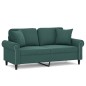 vidaXL 2-Sitzer-Sofa mit Zierkissen Dunkelgrün 140 cm Samt vidaXL 2-Sitzer-Sofa mit Zierkissen Dunkelgrün 140 cm Samt