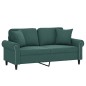 vidaXL 2-Sitzer-Sofa mit Zierkissen Dunkelgrün 140 cm Samt vidaXL 2-Sitzer-Sofa mit Zierkissen Dunkelgrün 140 cm Samt