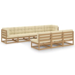 vidaXL 8-tlg Garten-Lounge-Set mit Kissen Honigbraun Massivholz Kiefer
