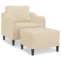 vidaXL Sessel mit Hocker Creme 60 cm Stoff vidaXL Sessel mit Hocker Creme 60 cm Stoff