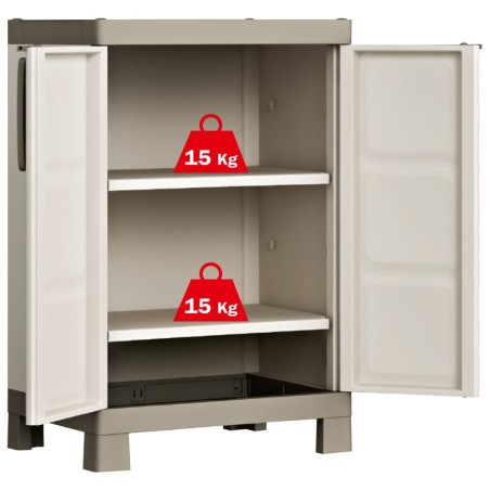 Keter Lagerschrank Excellence Niedrig Beige und Taupe 97 cm 