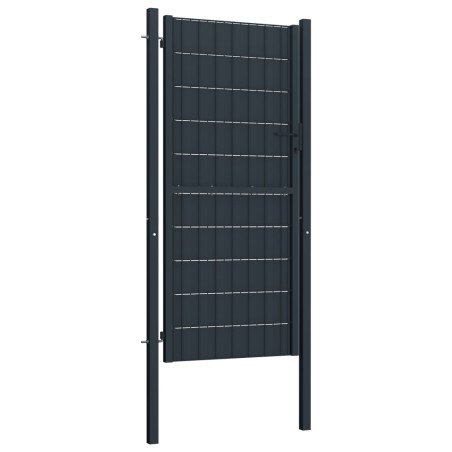 vidaXL Zauntor PVC und Stahl 100x164 cm Anthrazit