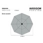 Madison Sonnenschirm Paros II Luxe 300 cm Hellgrau Madison Sonnenschirm Paros II Luxe 300 cm Hellgrau