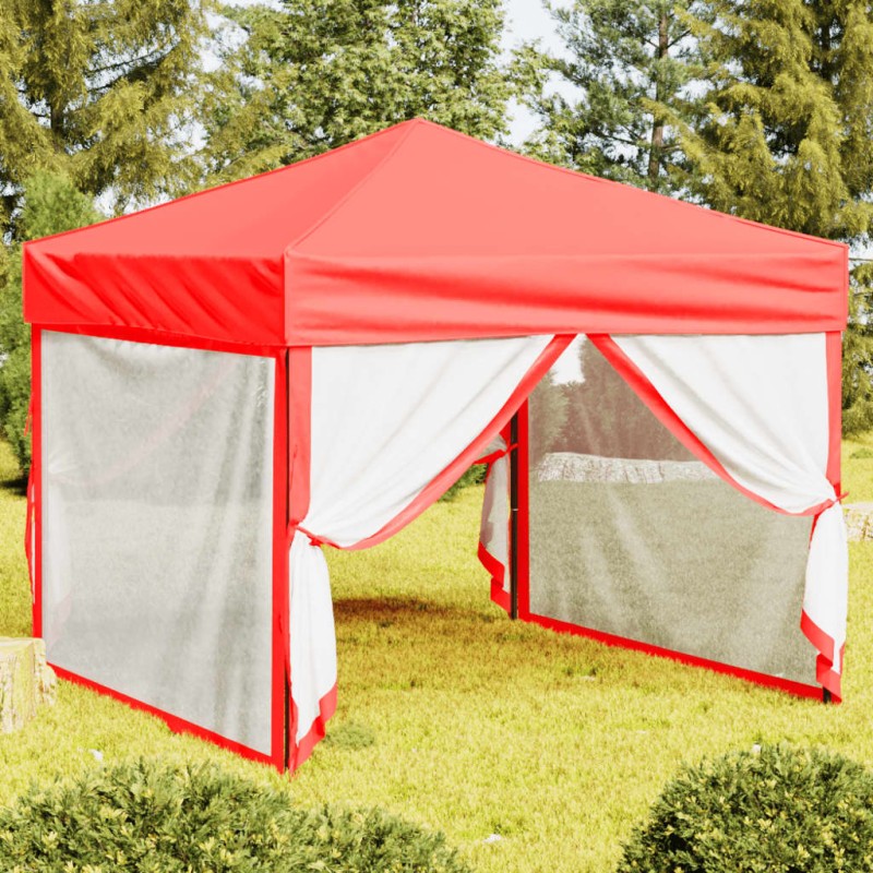 vidaXL Partyzelt Faltbar mit Seitenwänden Rot 3x3 m vidaXL Partyzelt Faltbar mit Seitenwänden Rot 3x3 m