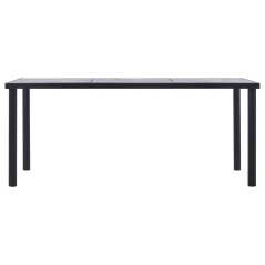 vidaXL Esstisch Schwarz und Betongrau 180 x 90 x 75 cm MDF