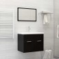 vidaXL 2-tlg. Badmöbel-Set Schwarz Holzwerkstoff vidaXL 2-tlg. Badmöbel-Set Schwarz Holzwerkstoff