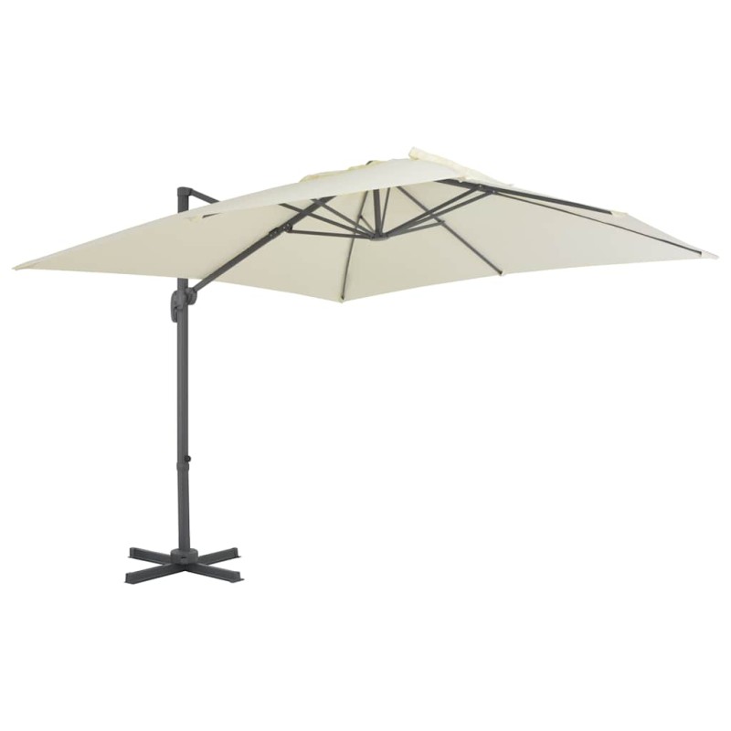 vidaXL Ampelschirm mit Aluminium-Mast 300x300 cm Sandweiß vidaXL Ampelschirm mit Aluminium-Mast 300x300 cm Sandweiß