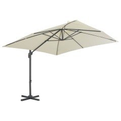 vidaXL Ampelschirm mit Aluminium-Mast 300x300 cm Sandweiß