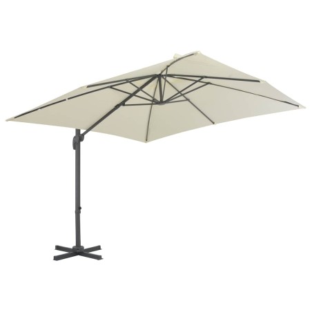 vidaXL Ampelschirm mit Aluminium-Mast 300x300 cm Sandweiß