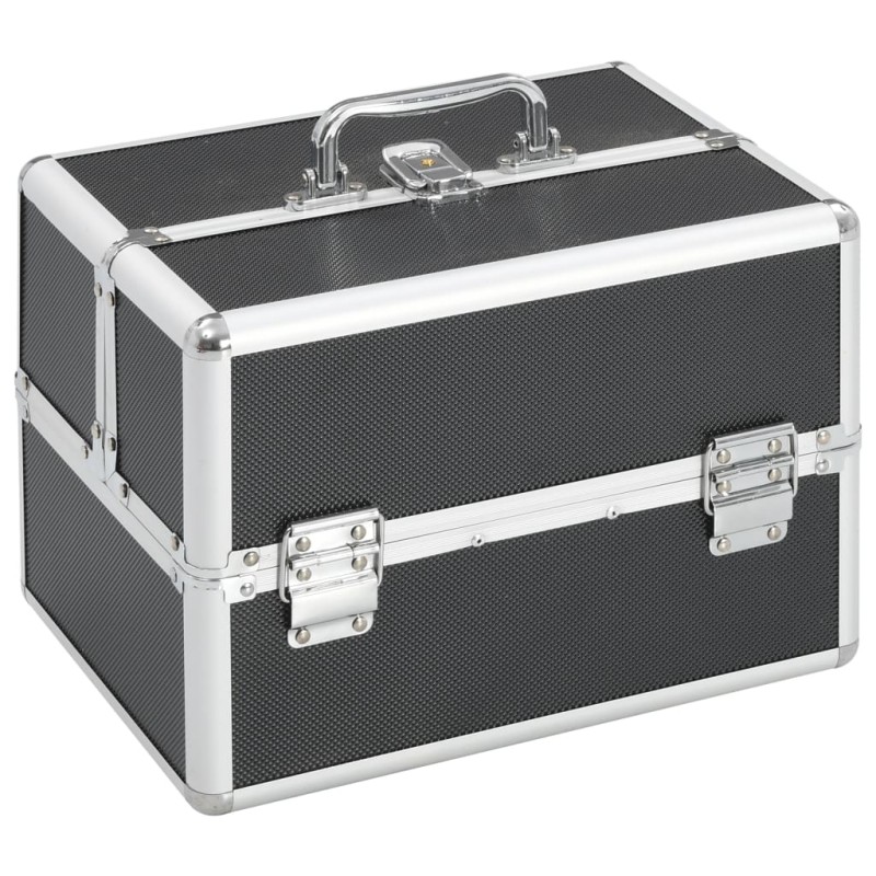 vidaXL Kosmetikkoffer 22x30x21 cm Schwarz Aluminium vidaXL Kosmetikkoffer 22x30x21 cm Schwarz Aluminium