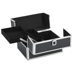 vidaXL Kosmetikkoffer 22x30x21 cm Schwarz Aluminium