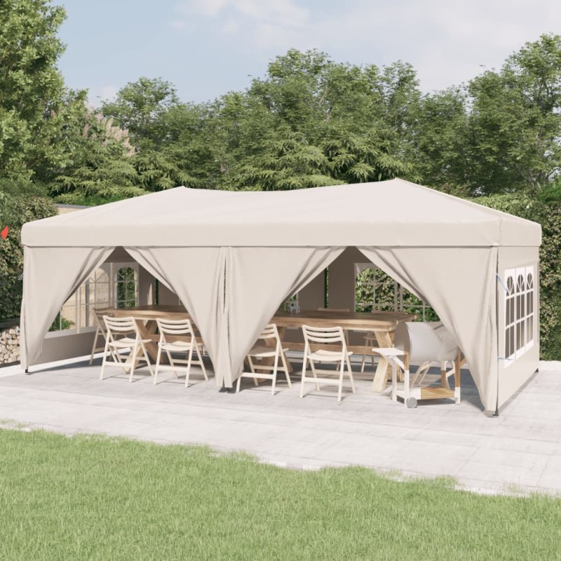 vidaXL Partyzelt Faltbar mit Seitenwänden Creme 3x6 m vidaXL Partyzelt Faltbar mit Seitenwänden Creme 3x6 m