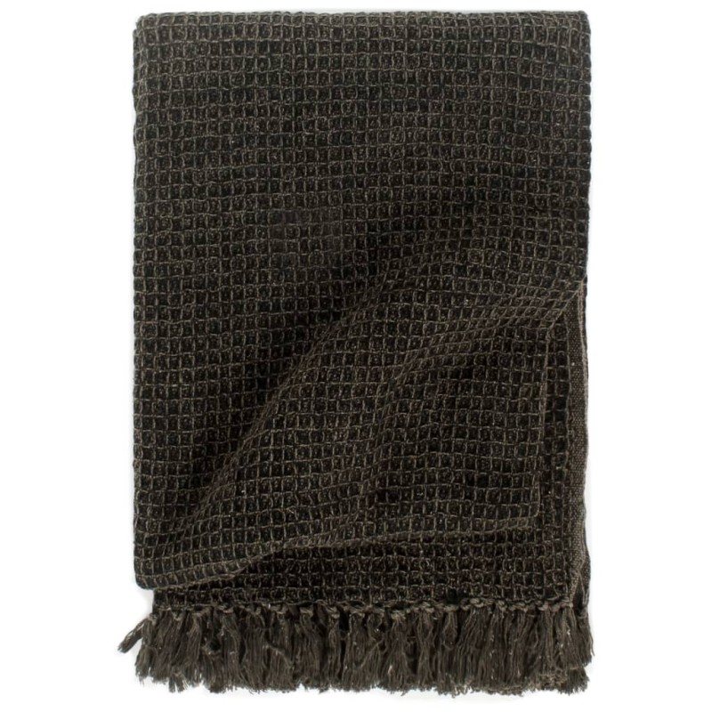 vidaXL Überwurf Baumwolle 220x250 cm Anthrazit/Braun vidaXL Überwurf Baumwolle 220x250 cm Anthrazit/Braun