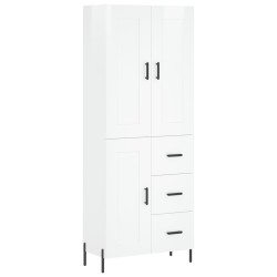 Highboard Hochglanz-Weiß 69,5x34x180 cm Holzwerkstoff