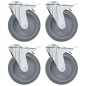 vidaXL Lenkrollen mit Bolzenloch und Doppelbremsen 4 Stk. 125 mm vidaXL Lenkrollen mit Bolzenloch und Doppelbremsen 4 Stk. 125 mm