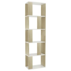 vidaXL Bücherregal/Raumteiler Weiß Sonoma-Eiche 45x24x159 cm