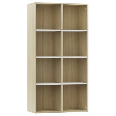 vidaXL Bücherregal/Sideboard Weiß Sonoma-Eiche 66×30×130 cm