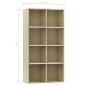 vidaXL Bücherregal/Sideboard Weiß Sonoma-Eiche 66×30×130 cm vidaXL Bücherregal/Sideboard Weiß Sonoma-Eiche 66×30×130 cm