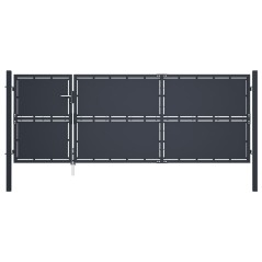 vidaXL Gartentor Stahl 350 x 125 cm Anthrazit
