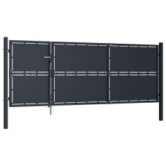 vidaXL Gartentor Stahl 350 x 125 cm Anthrazit