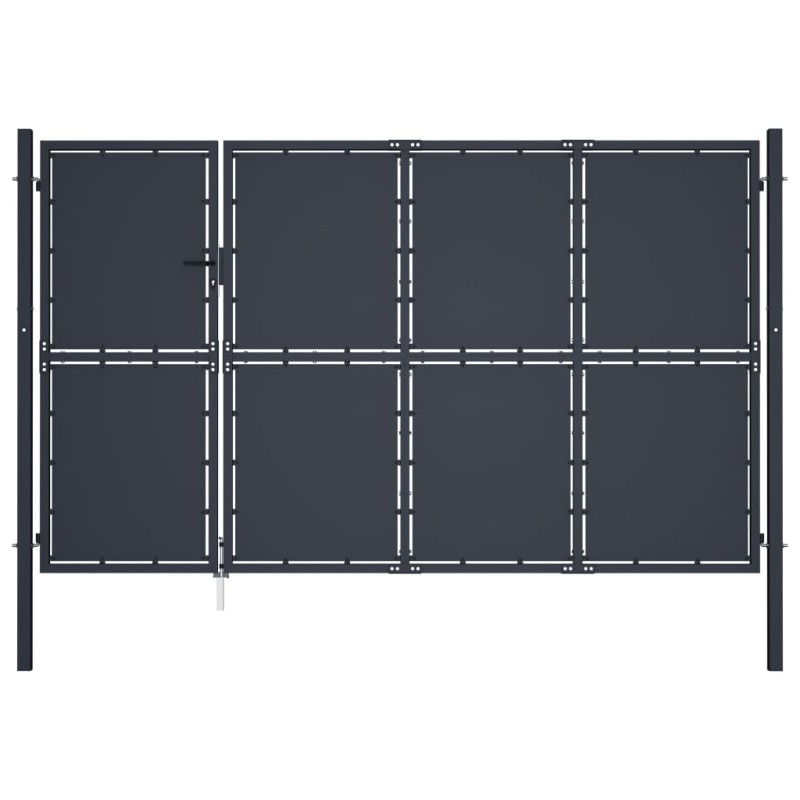 vidaXL Gartentor Stahl 350 x 200 cm Anthrazit vidaXL Gartentor Stahl 350 x 200 cm Anthrazit