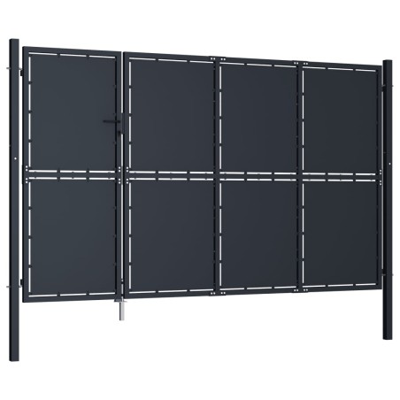 vidaXL Gartentor Stahl 350 x 200 cm Anthrazit