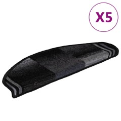 vidaXL Stufenmatten Selbstklebend 5 Stk. 65x21x4 cm Schwarz Grau
