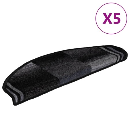 vidaXL Stufenmatten Selbstklebend 5 Stk. 65x21x4 cm Schwarz Grau