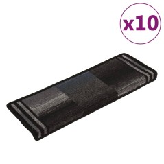 vidaXL Stufenmatten Selbstklebend 10 Stk 65x21x4 cm Schwarz Grau