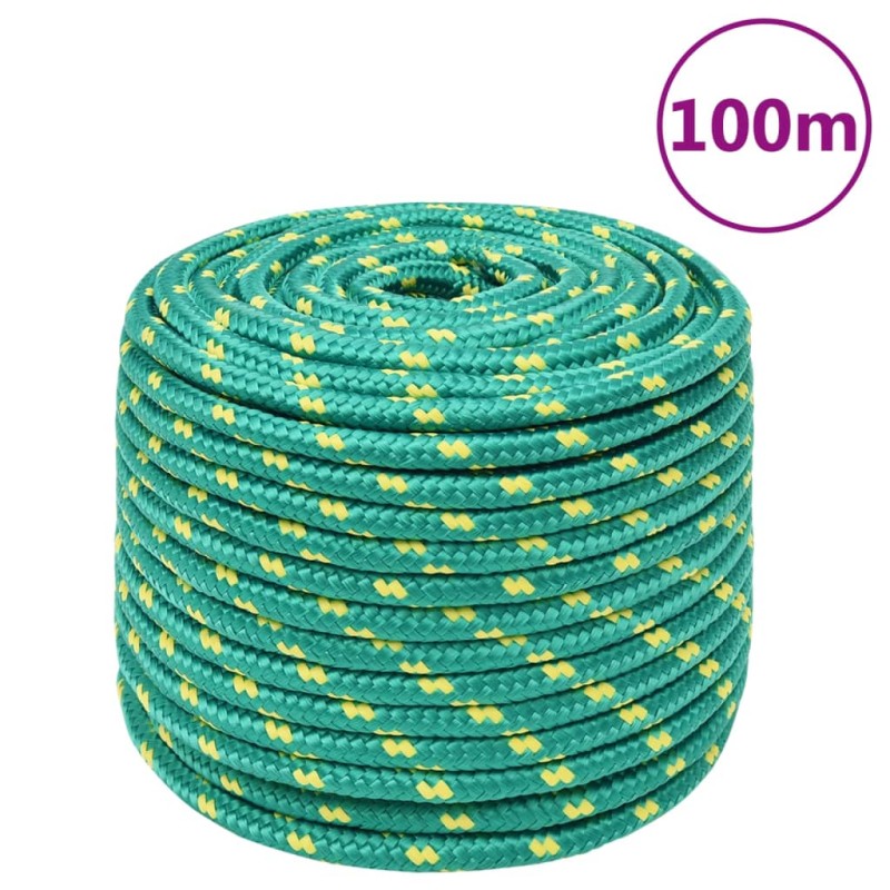 vidaXL Bootsseil Grün 14 mm 100 m Polypropylen vidaXL Bootsseil Grün 14 mm 100 m Polypropylen