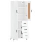 Highboard Hochglanz-Weiß 69,5x34x180 cm Holzwerkstoff Highboard Hochglanz-Weiß 69,5x34x180 cm Holzwerkstoff
