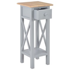 vidaXL Beistelltisch Grau 27 x 27 x 65,5 cm Holz