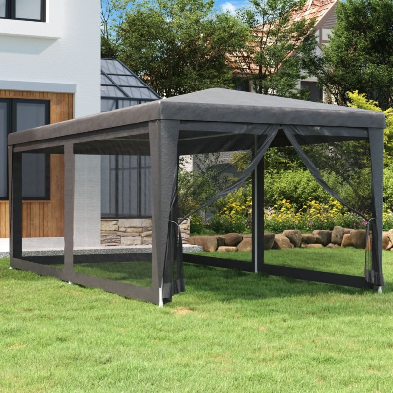 vidaXL Partyzelt mit 6 Mesh-Seitenwänden Anthrazit 3x6 m HDPE vidaXL Partyzelt mit 6 Mesh-Seitenwänden Anthrazit 3x6 m HDPE