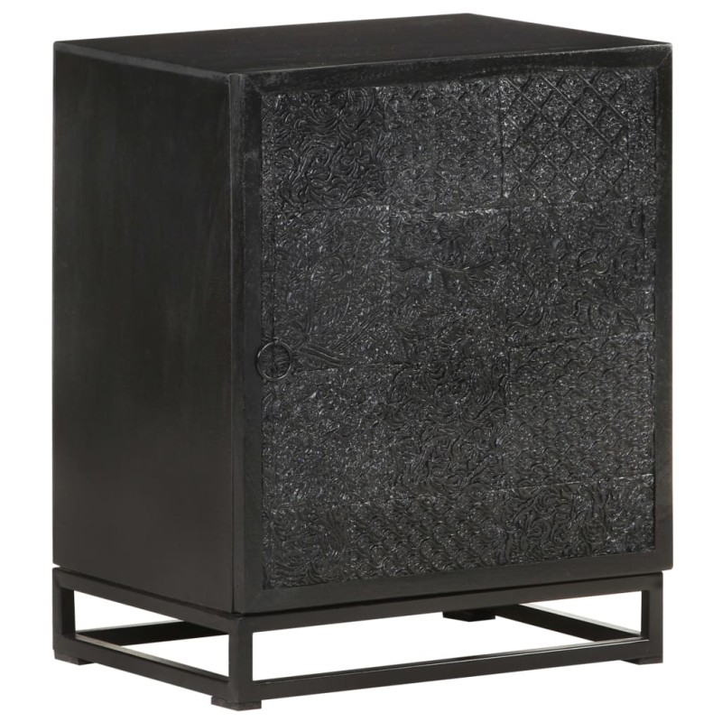 vidaXL Nachttisch Schwarz 40x30x50 cm Akazie und Mango Massivholz vidaXL Nachttisch Schwarz 40x30x50 cm Akazie und Mango Massivholz