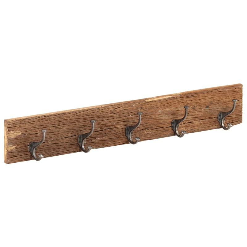 vidaXL Hakenleiste mit 5 Haken 100x2,5x15 cm Recyceltes Massivholz vidaXL Hakenleiste mit 5 Haken 100x2,5x15 cm Recyceltes Massivholz