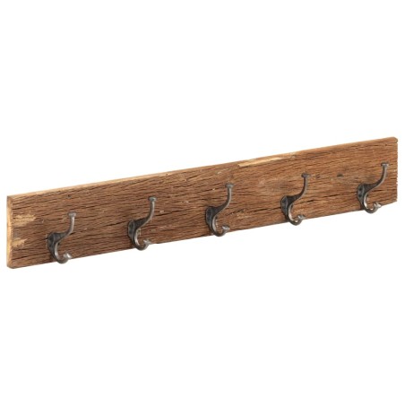 vidaXL Hakenleiste mit 5 Haken 100x2,5x15 cm Recyceltes Massivholz 
