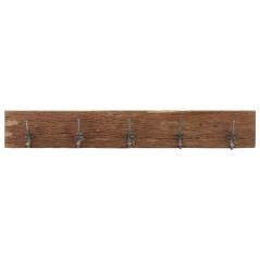 vidaXL Hakenleiste mit 5 Haken 100x2,5x15 cm Recyceltes Massivholz 
