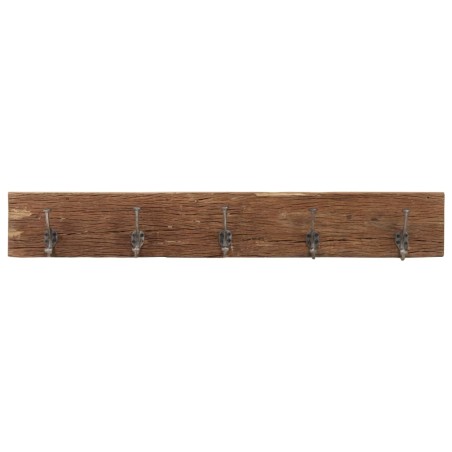 vidaXL Hakenleiste mit 5 Haken 100x2,5x15 cm Recyceltes Massivholz 