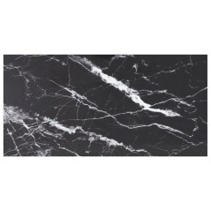vidaXL Tischplatte Schwarz 100x50 cm 6 mm Hartglas in Marmoroptik