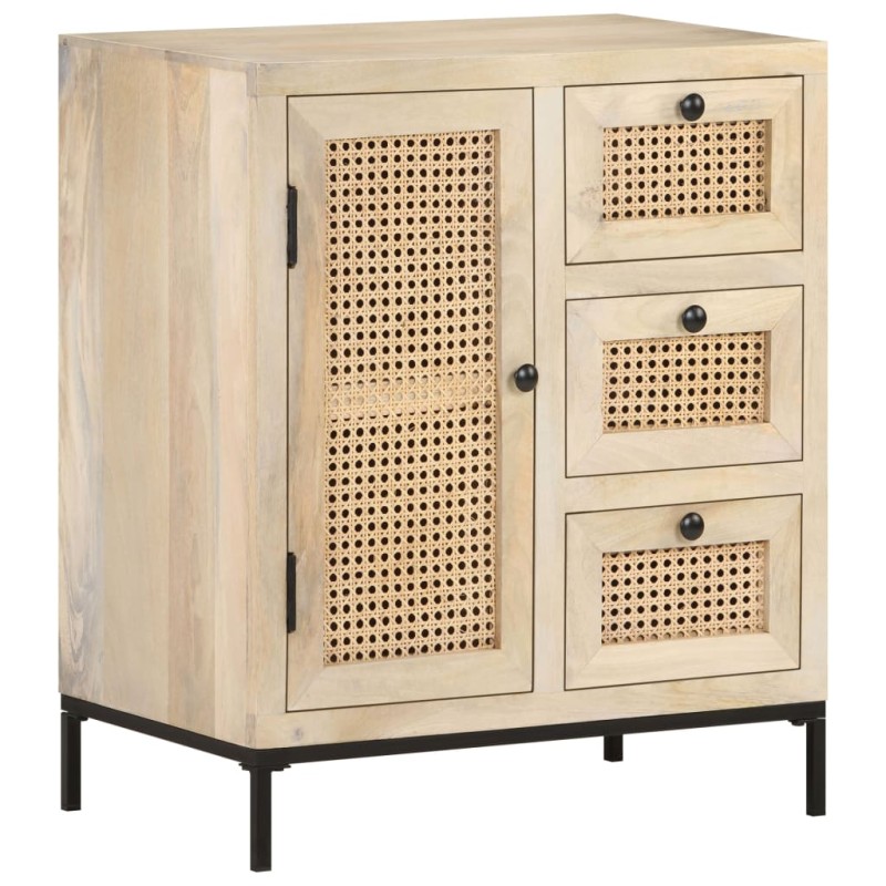 vidaXL Sideboard 60x35x70 cm Mango Massivholz und Rohrgeflecht vidaXL Sideboard 60x35x70 cm Mango Massivholz und Rohrgeflecht