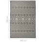 vidaXL Outdoor-Teppich Flachgewebe 160x230 cm Schwarz Gestreift