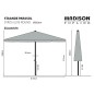 Madison Sonnenschirm Syros Luxe 350 cm Rund Grau Madison Sonnenschirm Syros Luxe 350 cm Rund Grau
